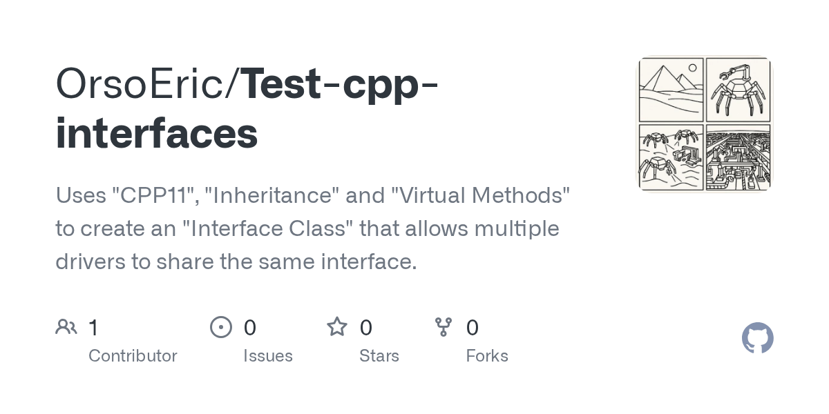 GitHub OrsoEric/Testcppinterfaces Uses "CPP11", "Inheritance" and
