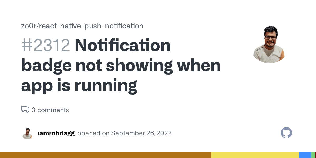 Notification badge not showing when app is running · Issue 2312 · zo0r