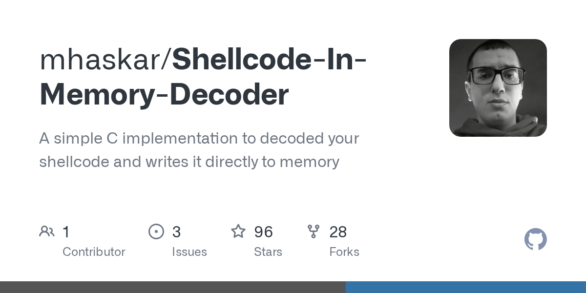 GitHub mhaskar/ShellcodeInMemoryDecoder A simple C implementation