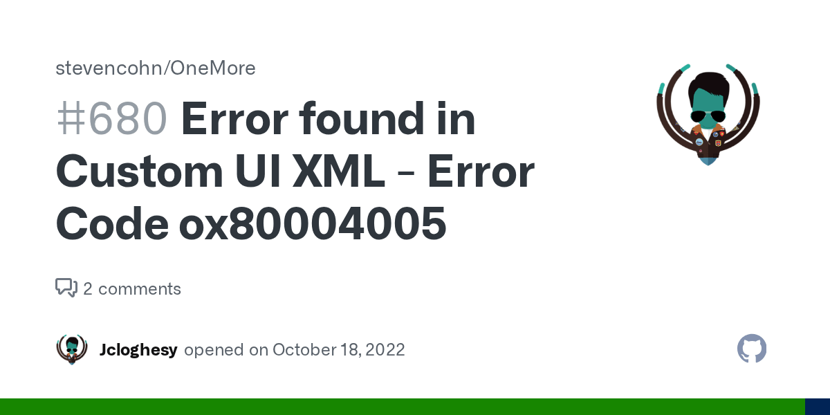 Error found in Custom UI XML Error Code ox80004005 · Issue 680 · stevencohn/OneMore · GitHub