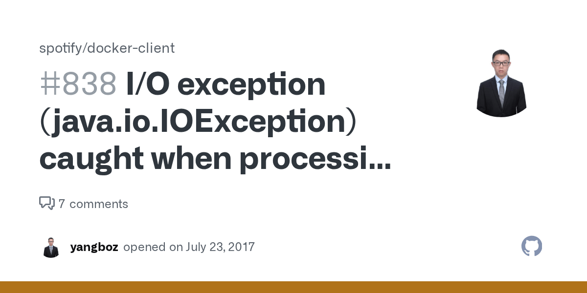 I/O exception (java.io.IOException) caught when processing request to