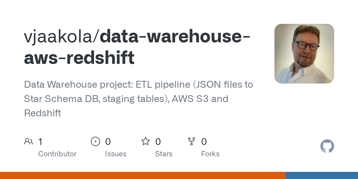 GitHub vjaakola/datawarehouseawsredshift Data Warehouse project