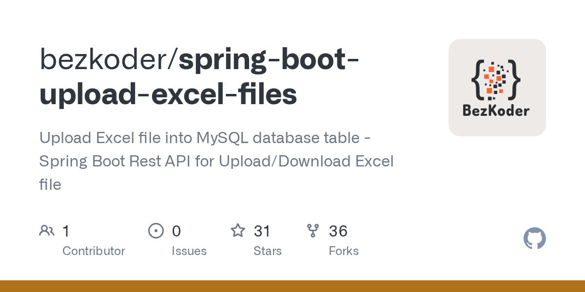 GitHub bezkoder/springbootuploadexcelfiles Upload Excel file