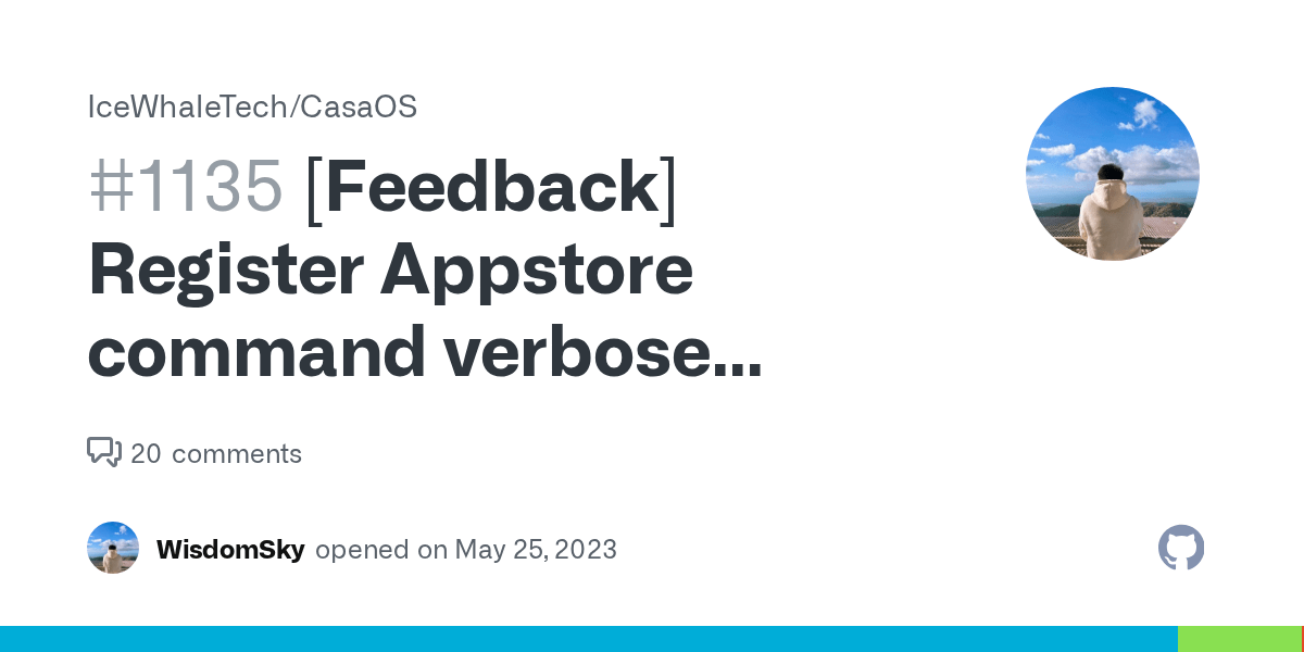 [Feedback] Register Appstore command verbose output · Issue 1135
