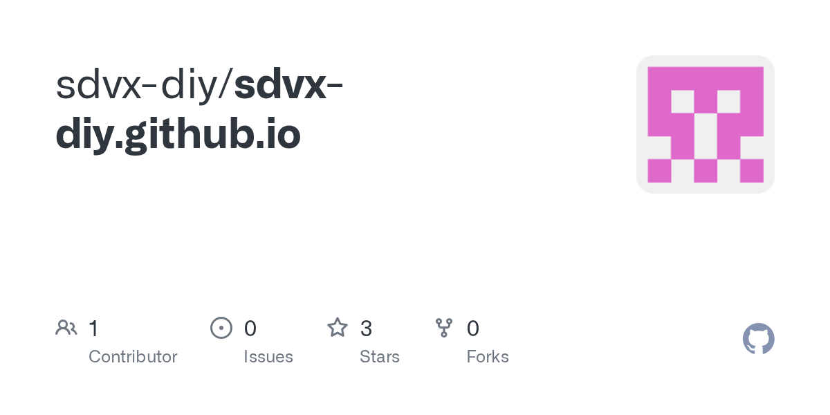 GitHub sdvxdiy/sdvxdiy.github.io