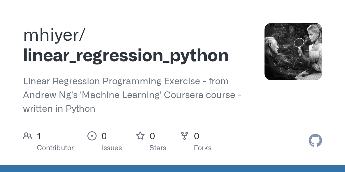 GitHub mhiyer/linear_regression_python Linear Regression Programming