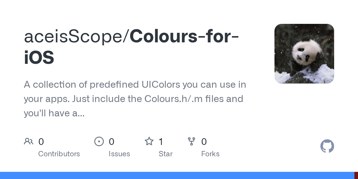 GitHub aceisScope/ColoursforiOS A collection of predefined UIColors you can use in your