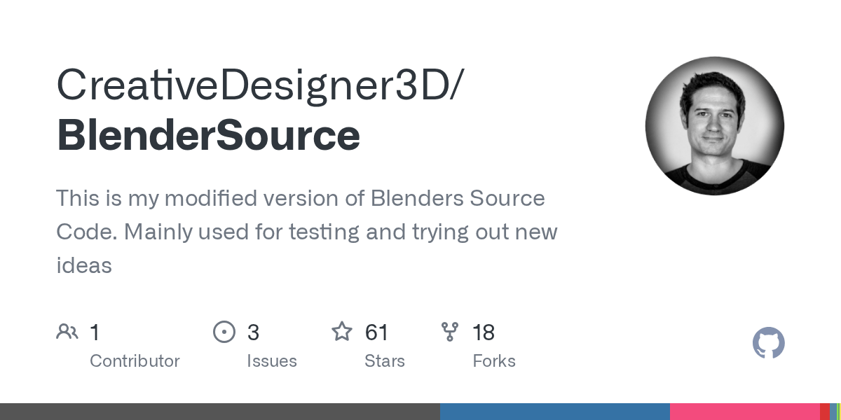 GitHub CreativeDesigner3D/BlenderSource This is my modified version