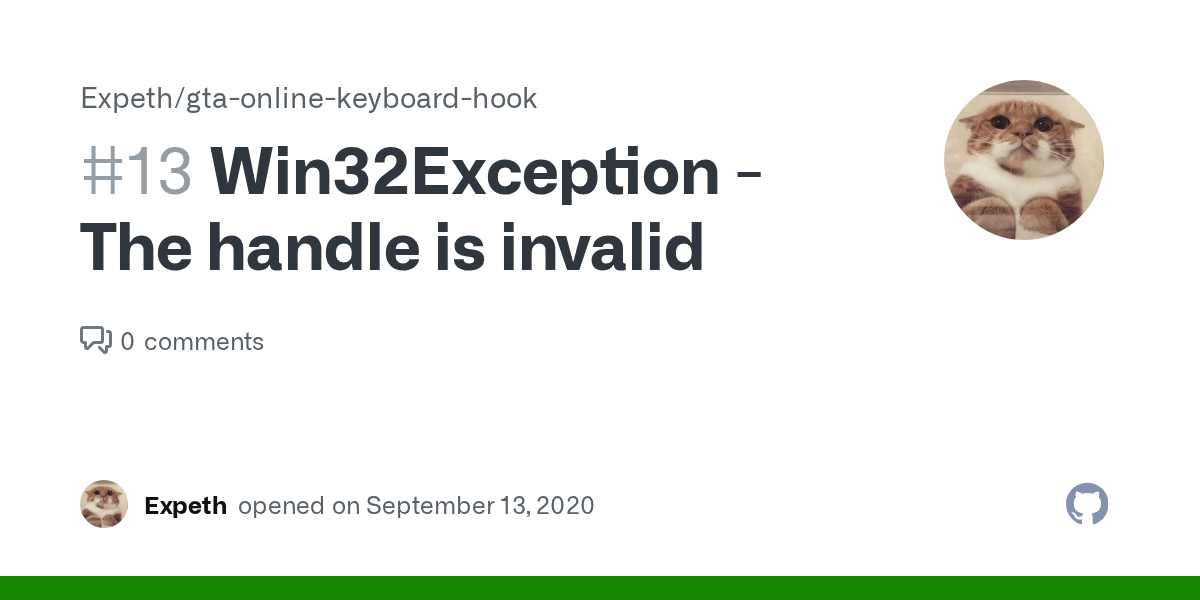 Win32Exception The handle is invalid · Issue 13 ·