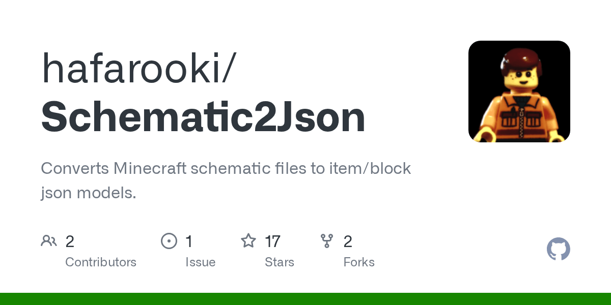GitHub - hafarooki/Schematic2Json: Converts Minecraft schematic files
