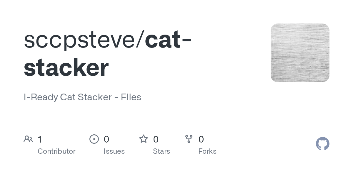 GitHub sccpsteve/catstacker IReady Cat Stacker Files