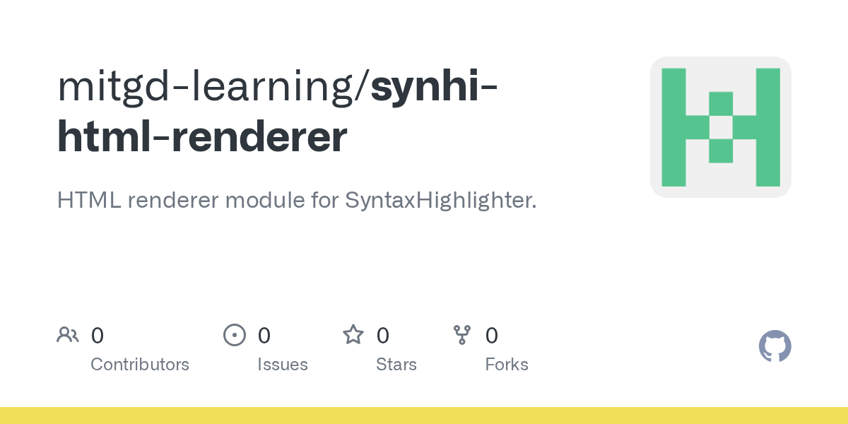 GitHub mitgdlearning/synhihtmlrenderer HTML renderer module for