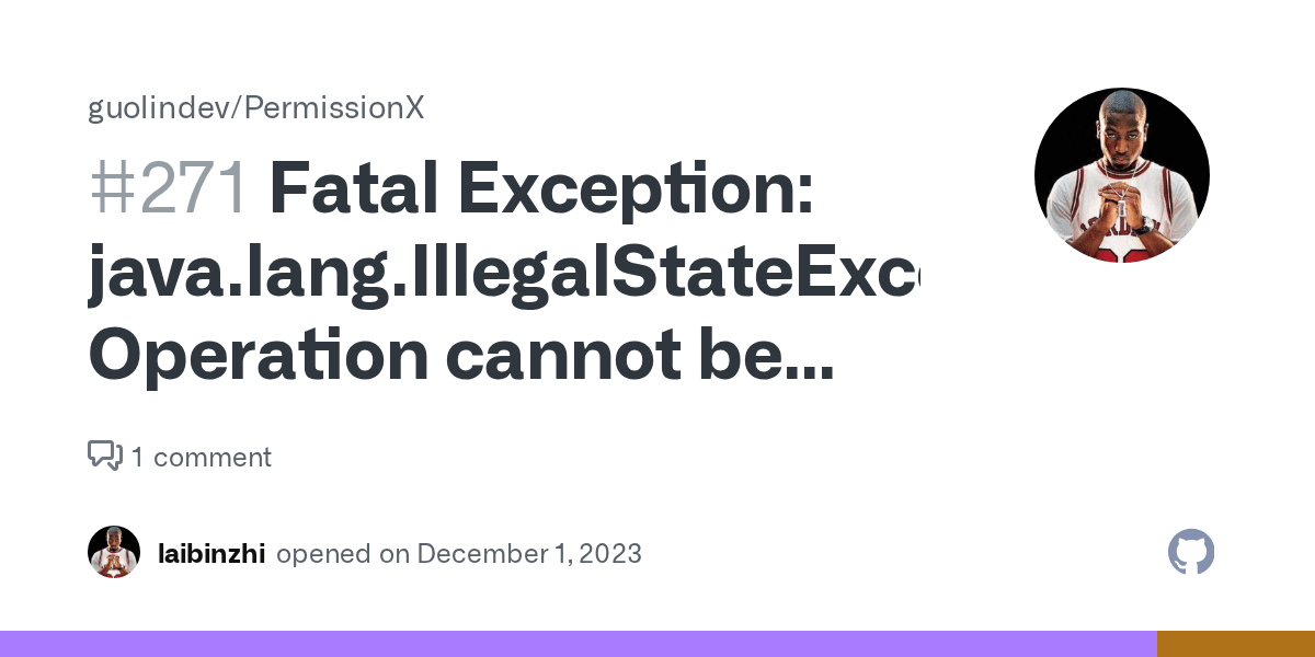 Fatal Exception java.lang.IllegalStateException Operation cannot be