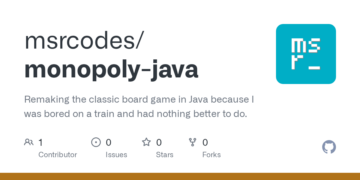 GitHub mikaelsrozee/monopolyjava Remaking the classic board game in