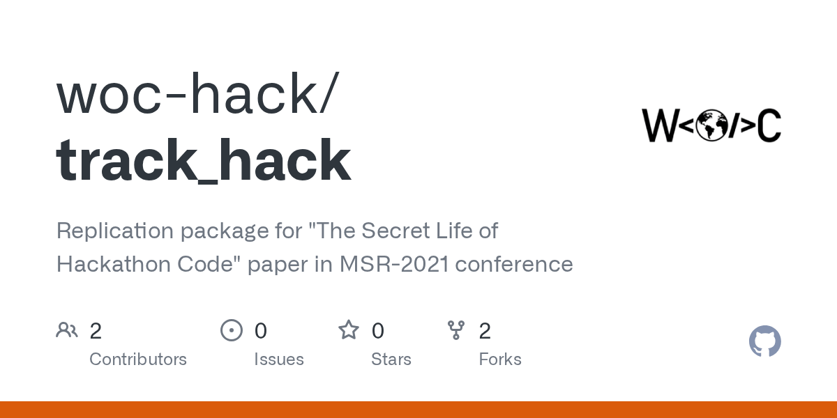 GitHub wochack/track_hack Replication package for "The Secret Life
