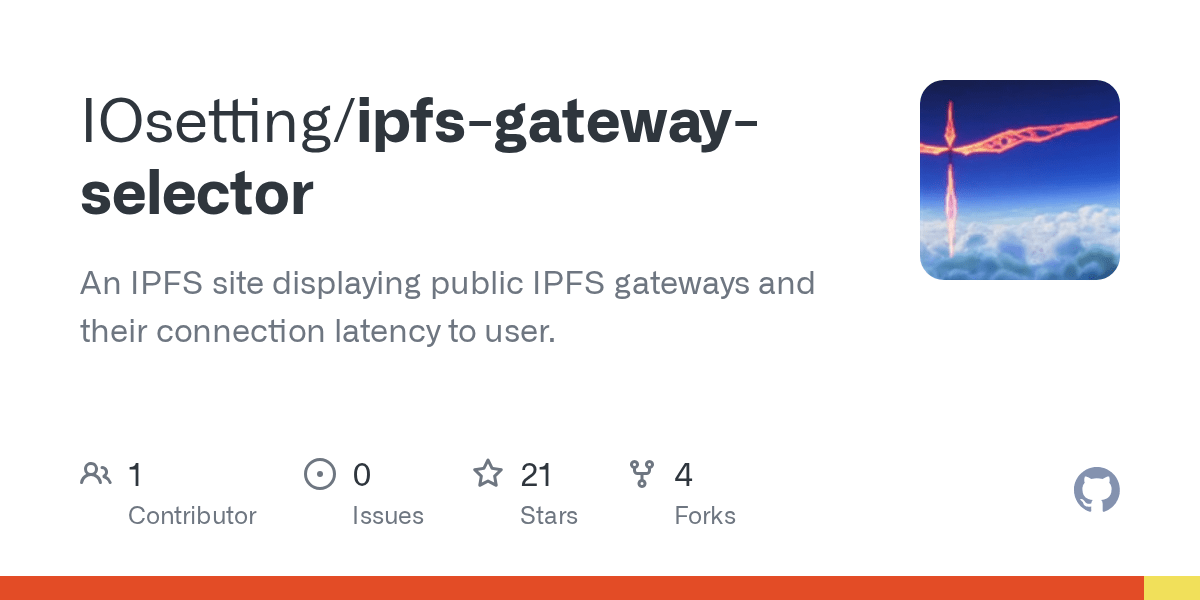 GitHub IOsetting/ipfsgatewayselector An IPFS site displaying