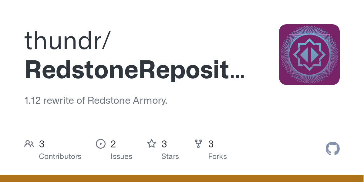 GitHub thundr/RedstoneRepository 1.12 rewrite of Redstone Armory.