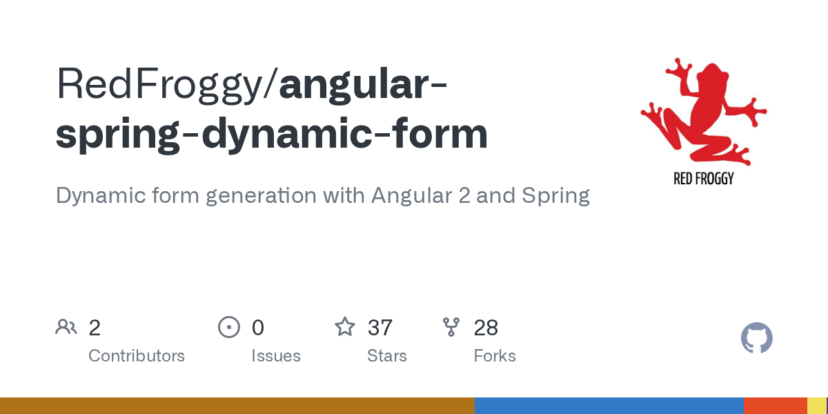 GitHub RedFroggy/angularspringdynamicform Dynamic form generation