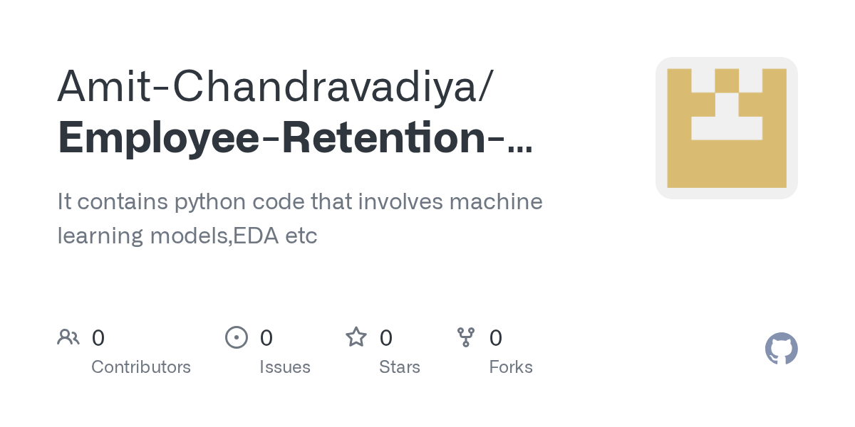 GitHub AmitChandravadiya/EmployeeRetentionSystemMLProject It