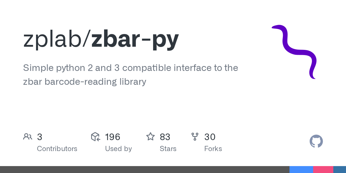 GitHub zplab/zbarpy Simple python 2 and 3 compatible interface to