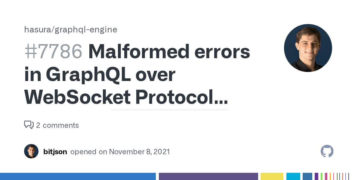 Malformed errors in GraphQL over Socket Protocol support (`graphqlws` clients) · Issue 7786