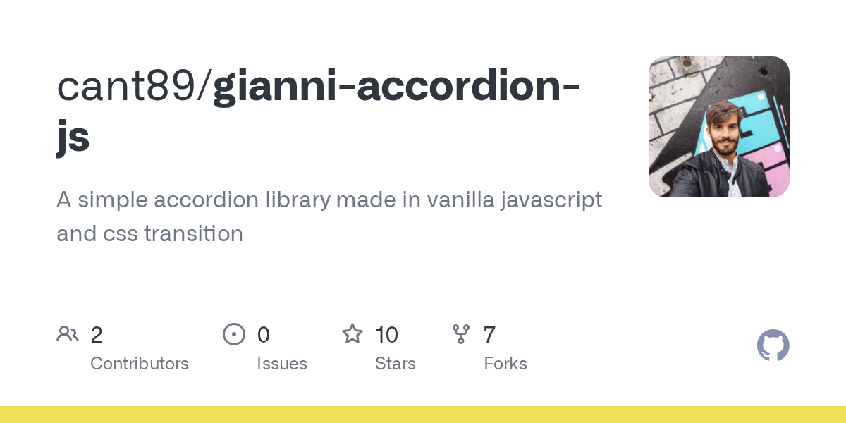 GitHub cant89/gianniaccordionjs A simple accordion library made in