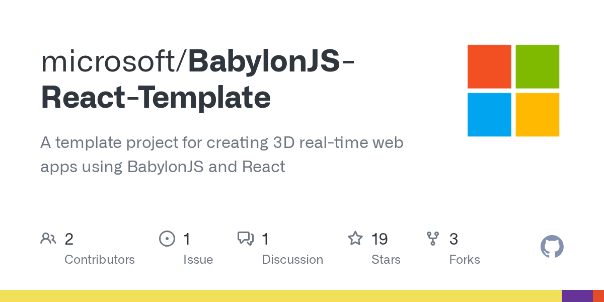 microsoft BabylonJSReactTemplate · Discussions · GitHub