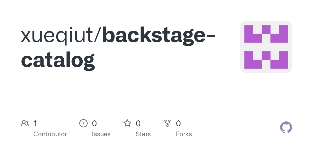GitHub xueqiut/backstagecatalog