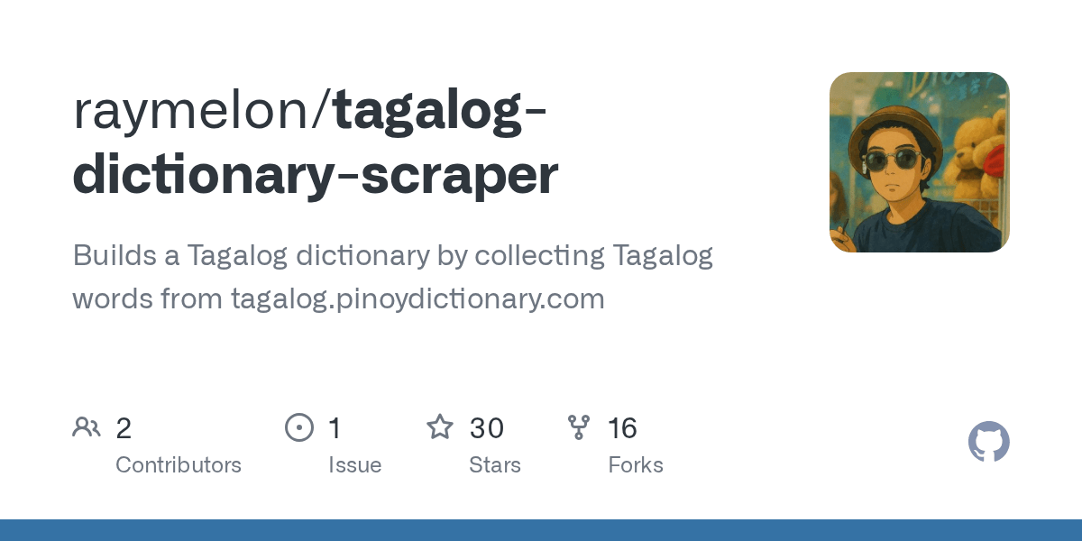 GitHub raymelon/tagalogdictionaryscraper Builds a Tagalog