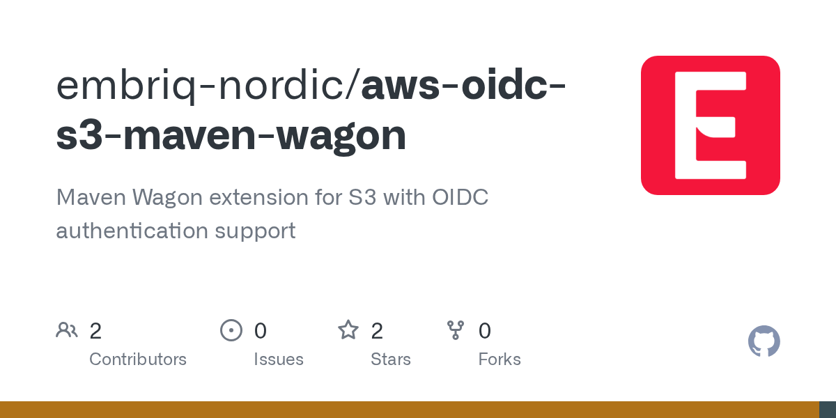 GitHub embriqnordic/awsoidcs3mavenwagon Maven Wagon extension