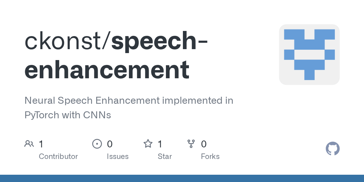 GitHub ckonst/speechenhancement Neural Speech Enhancement