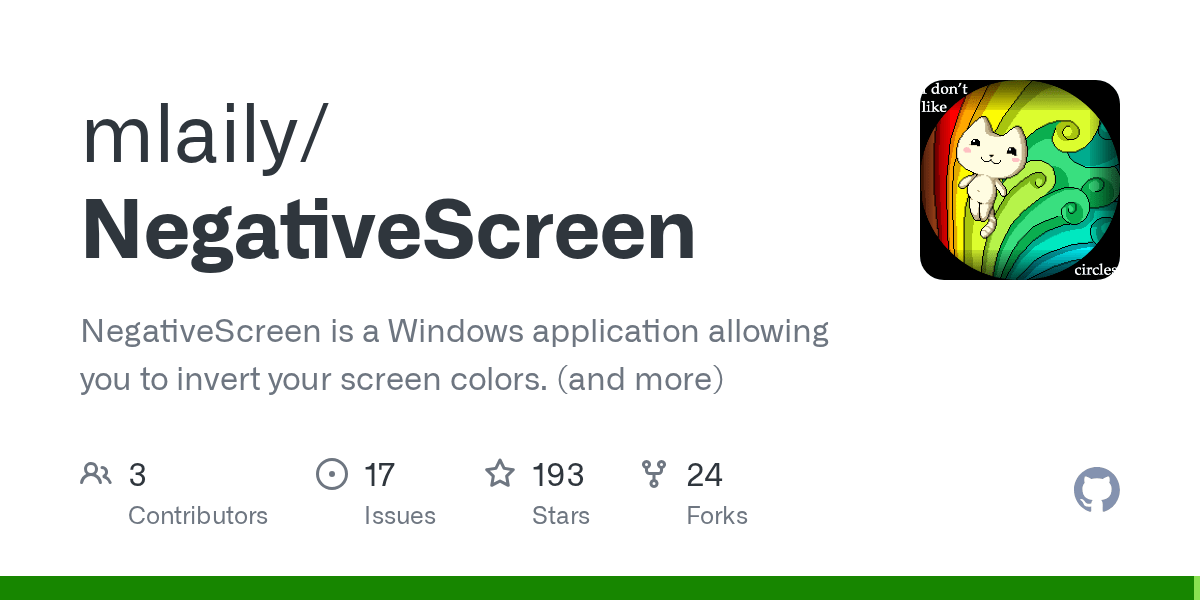 GitHub mlaily/NegativeScreen NegativeScreen is a Windows application