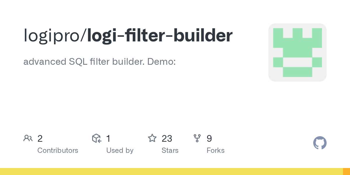 GitHub logipro/logifilterbuilder advanced SQL filter builder. Demo