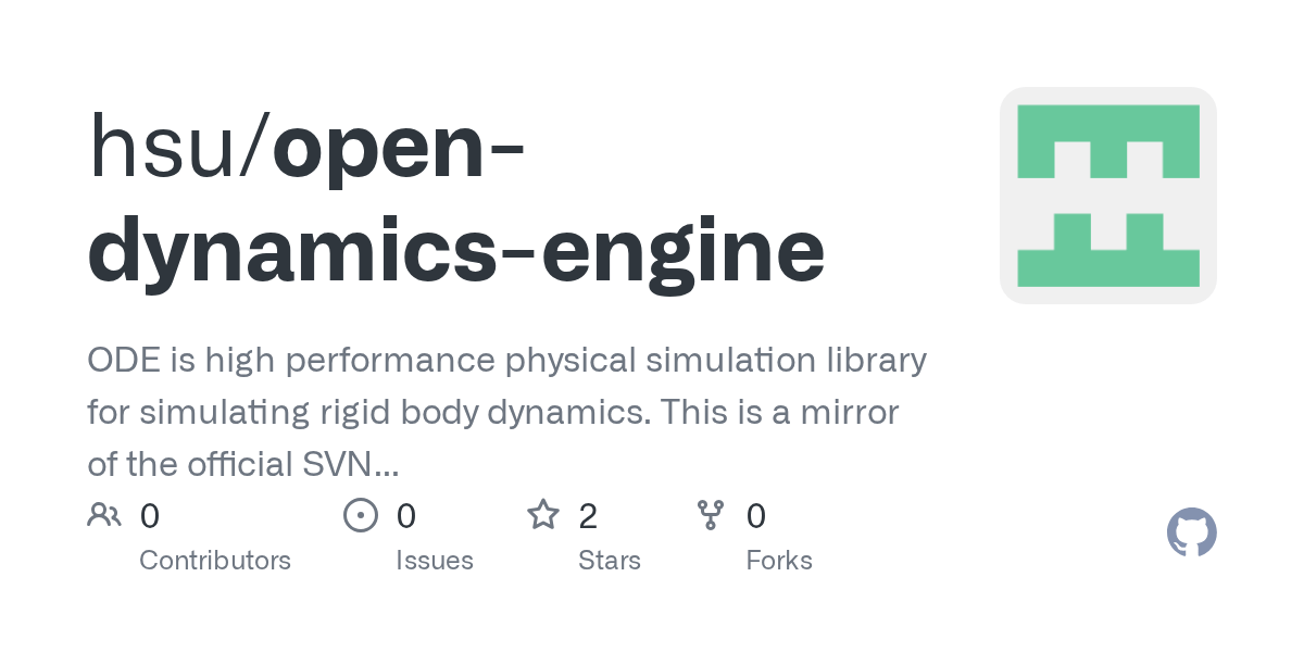 GitHub - hsu/open-dynamics-engine: ODE is high performance physical