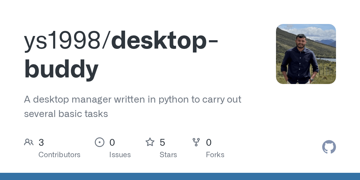 GitHub ys1998/desktopbuddy A desktop manager written in python to