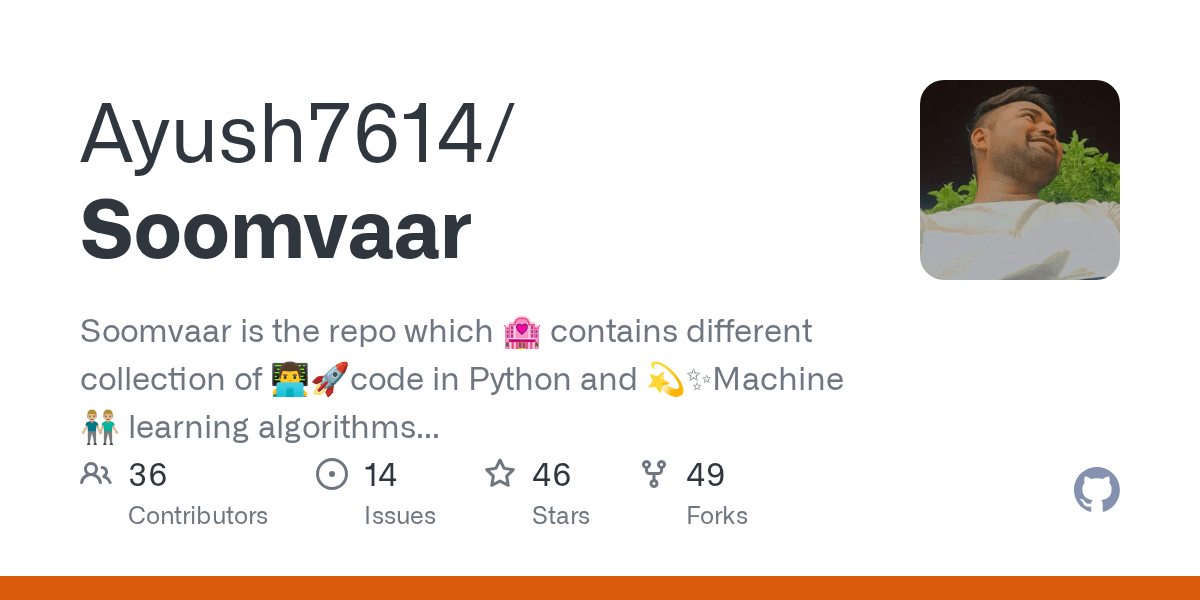 GitHub Ayush7614/Soomvaar Soomvaar is the repo which 🏩 contains