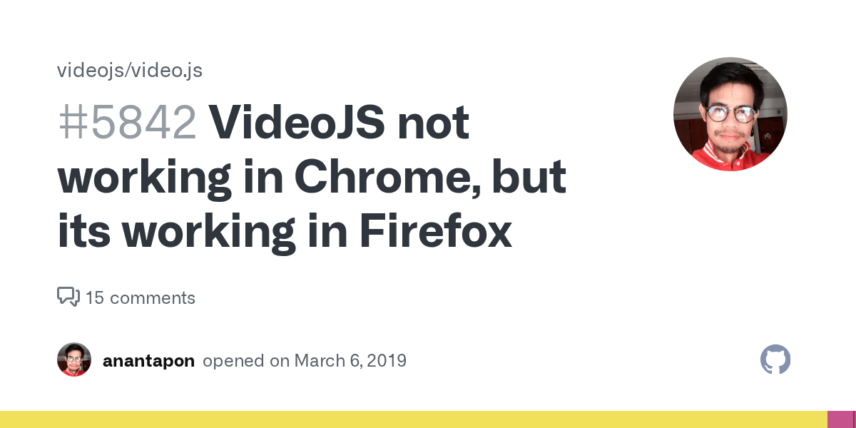 VideoJS not working in Chrome, but its working in Firefox · Issue 5842