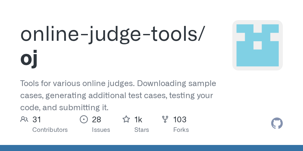 GitHub onlinejudgetools/oj Tools for various online judges