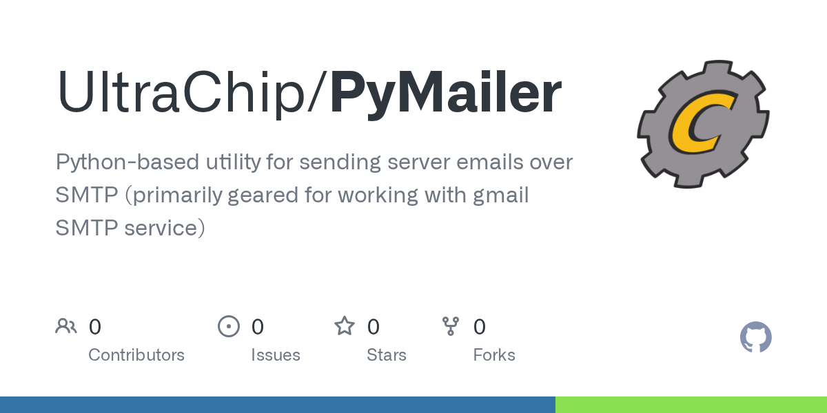 GitHub UltraChip/PyMailer Pythonbased utility for sending server