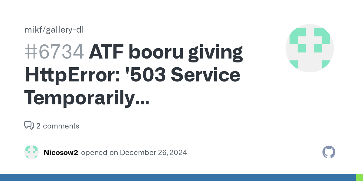 ATF booru giving HttpError '503 Service Temporarily Unavailable