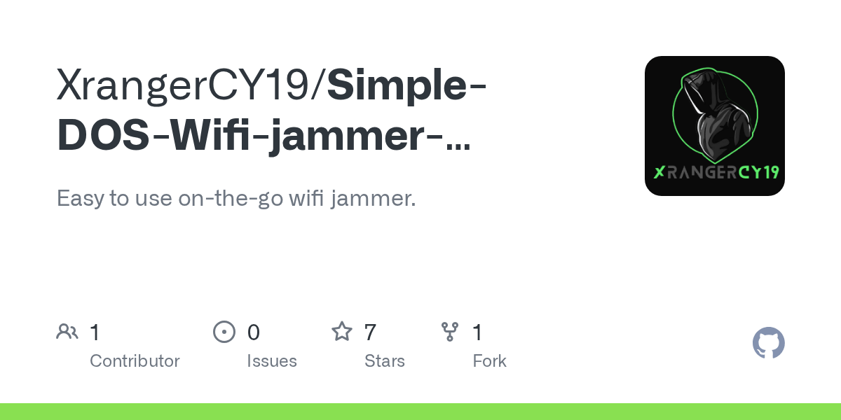 GitHub XrangerCY19/SimpleDOSWifijammeraircrackngKalilinux