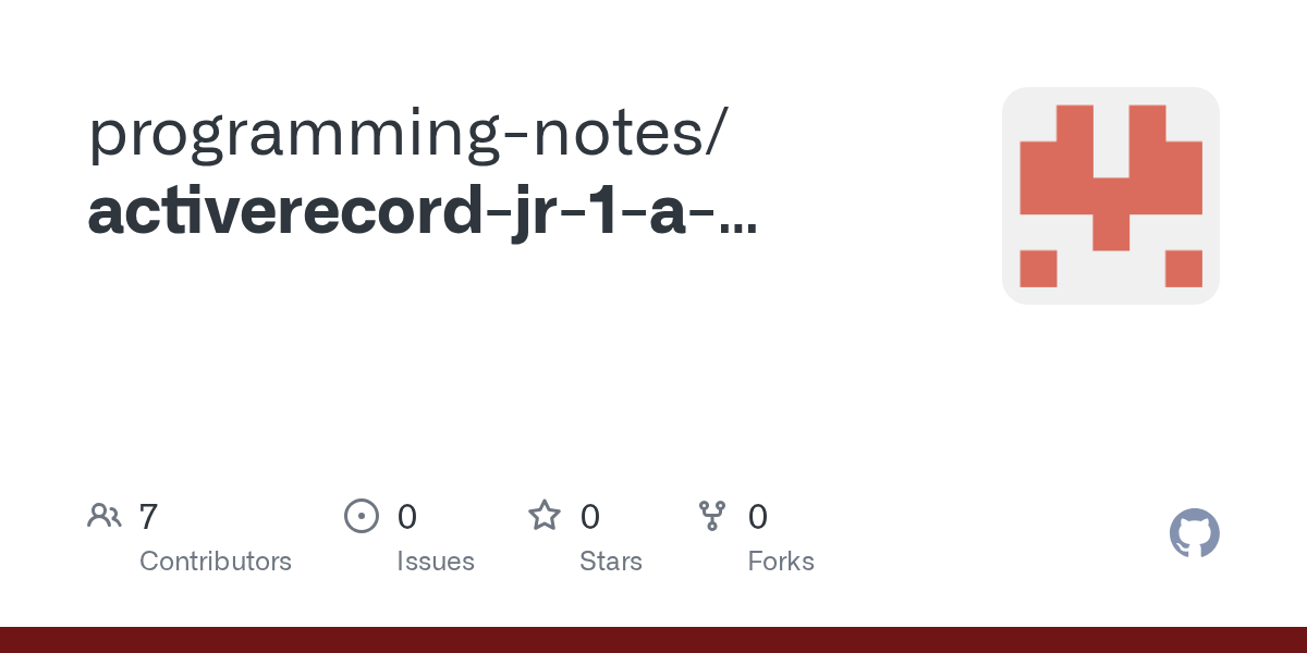 GitHub programmingnotes/activerecordjr1abasicormchallenge
