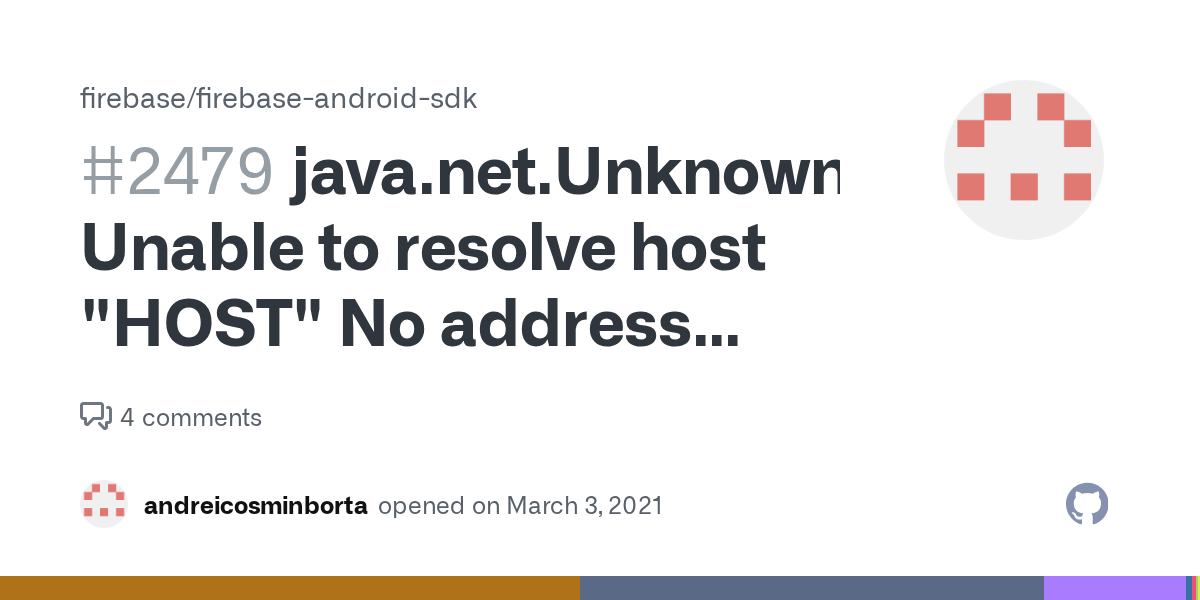 Unable to resolve host "HOST" No address
