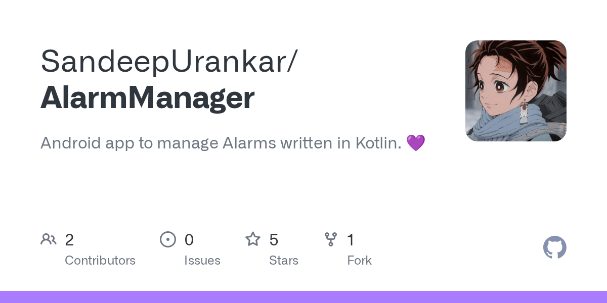 GitHub SandeepUrankar/AlarmManager Android app to manage Alarms