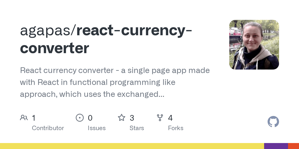 GitHub agapas/reactcurrencyconverter React currency converter a