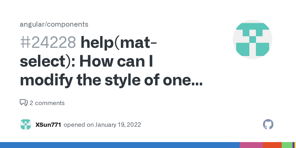 help(matselect) How can I modify the style of one matselect but not