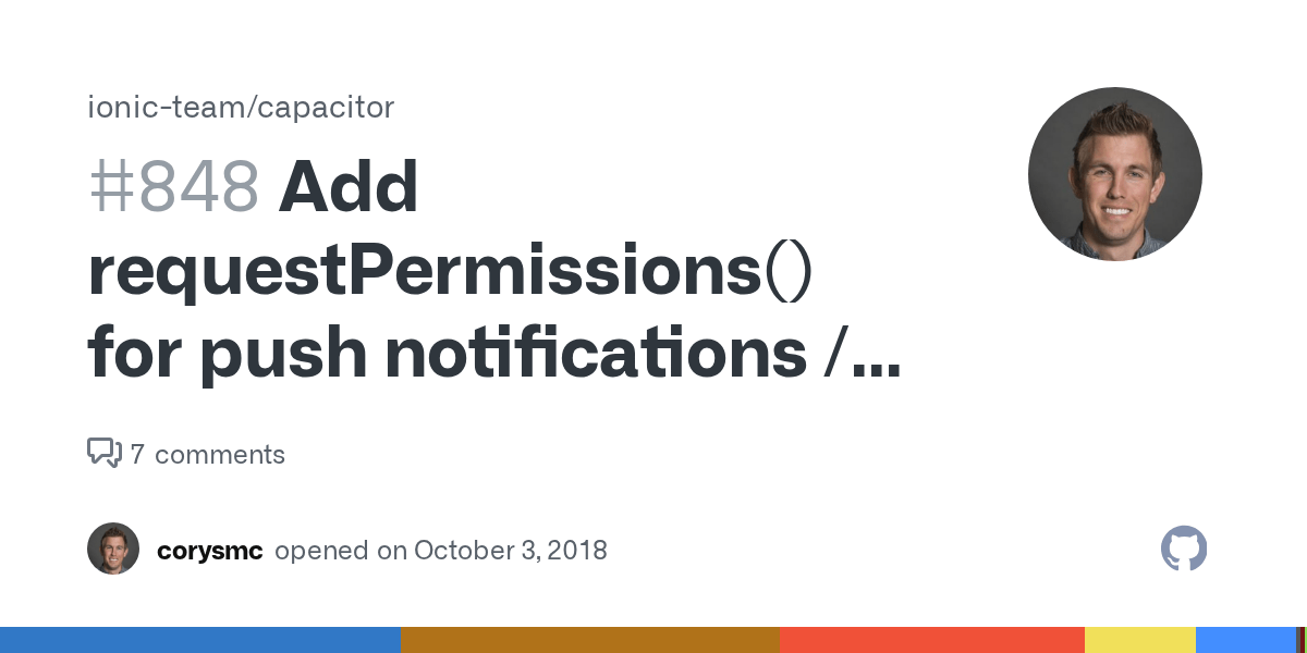Add requestPermissions() for push notifications / Local Notifications
