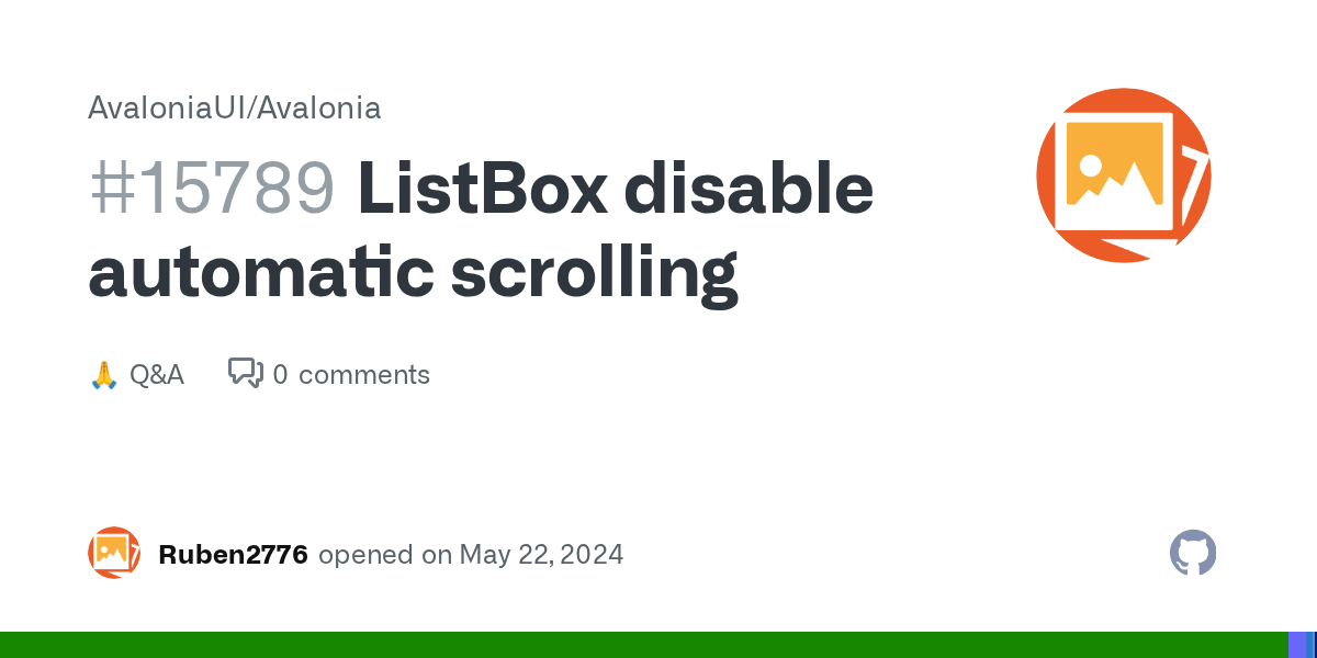 ListBox disable automatic scrolling · AvaloniaUI Avalonia · Discussion