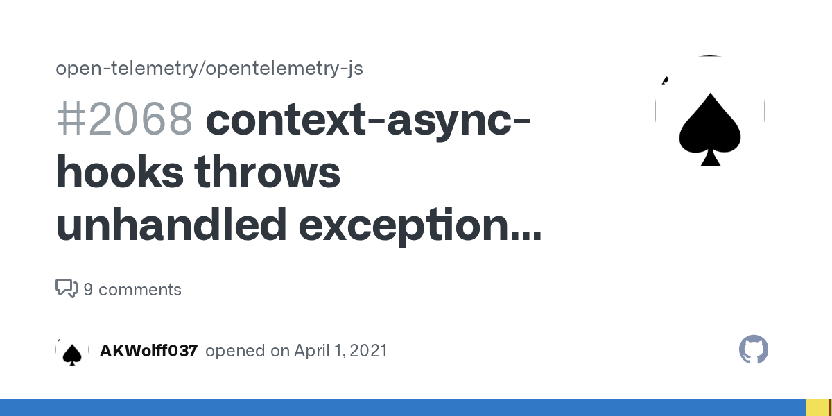 contextasynchooks throws unhandled exception with followredirects 1.