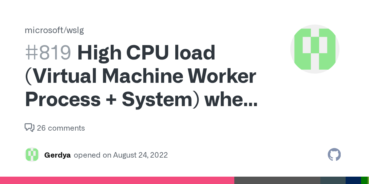High CPU load (Virtual Machine Worker Process + System) when session is